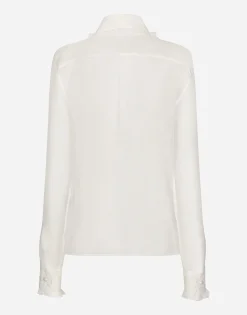 Organza shirt with shirt front and ruffles