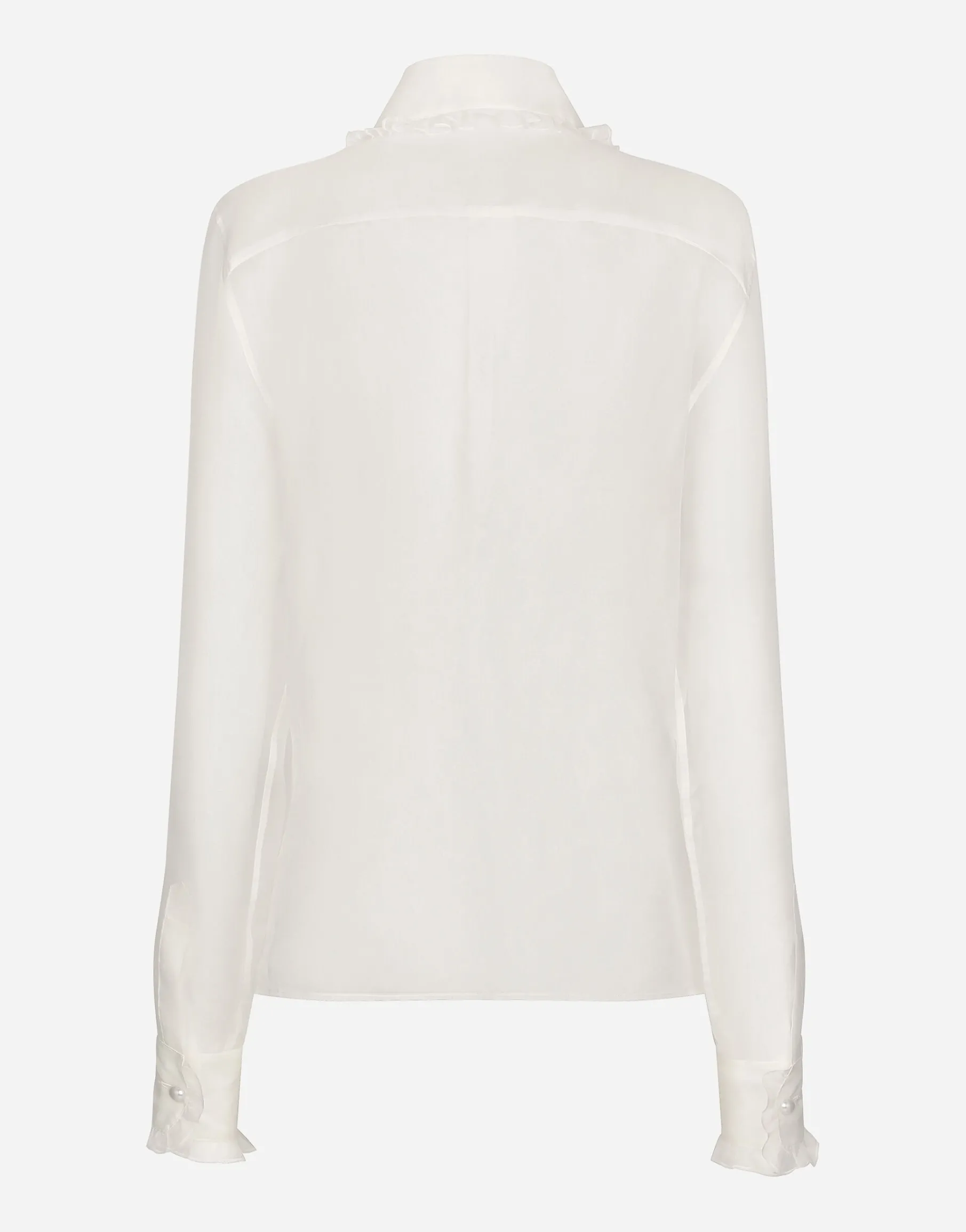 Organza shirt with shirt front and ruffles