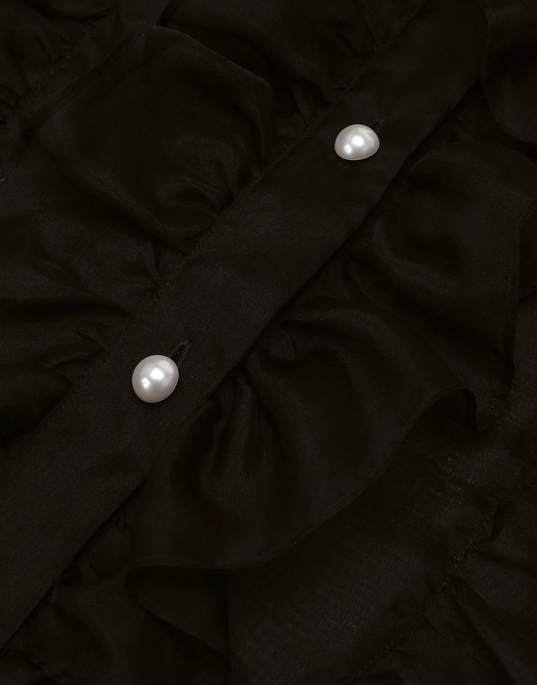 Organza shirt with shirt front and ruffles