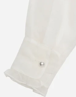 Organza shirt with shirt front and ruffles