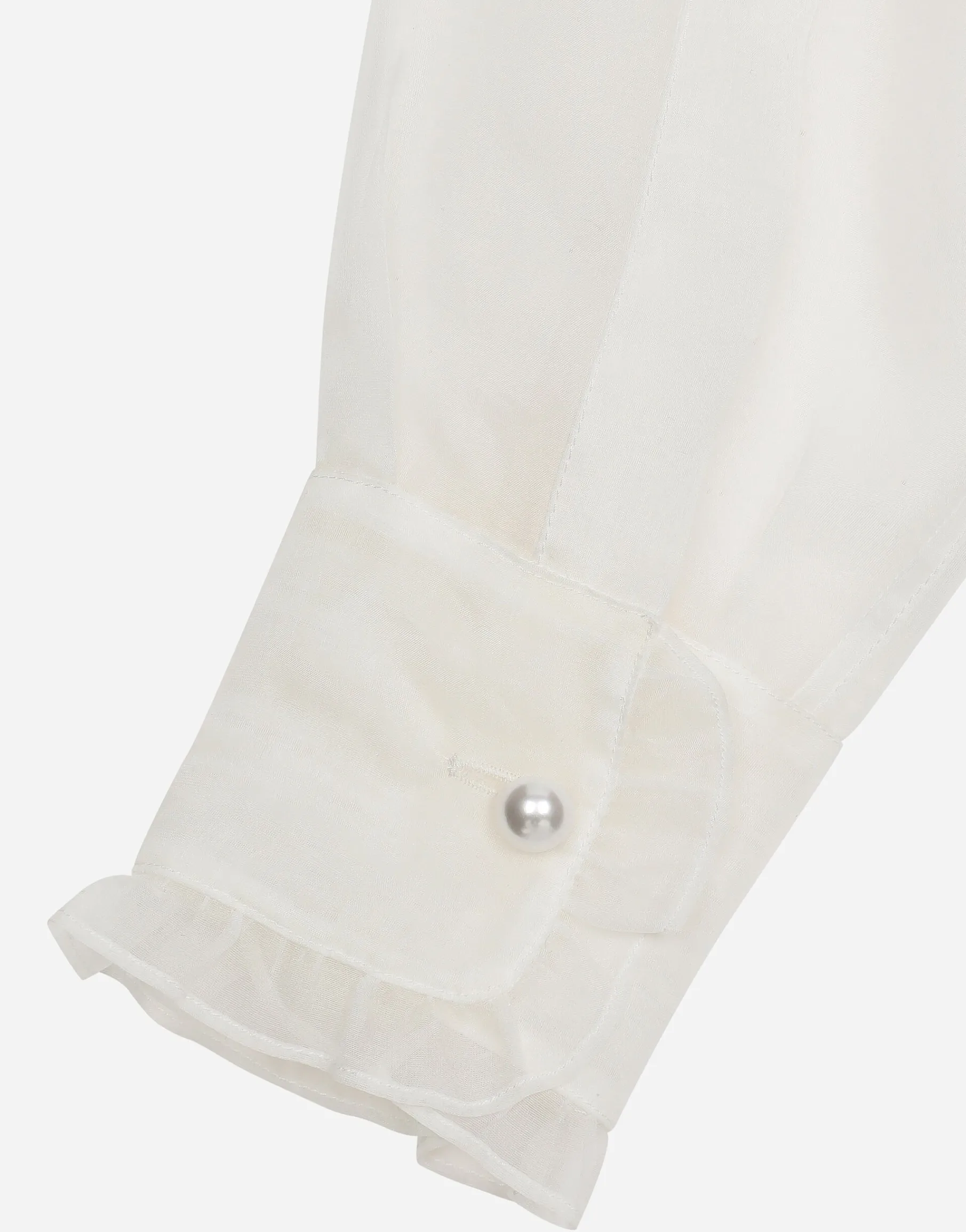 Organza shirt with shirt front and ruffles