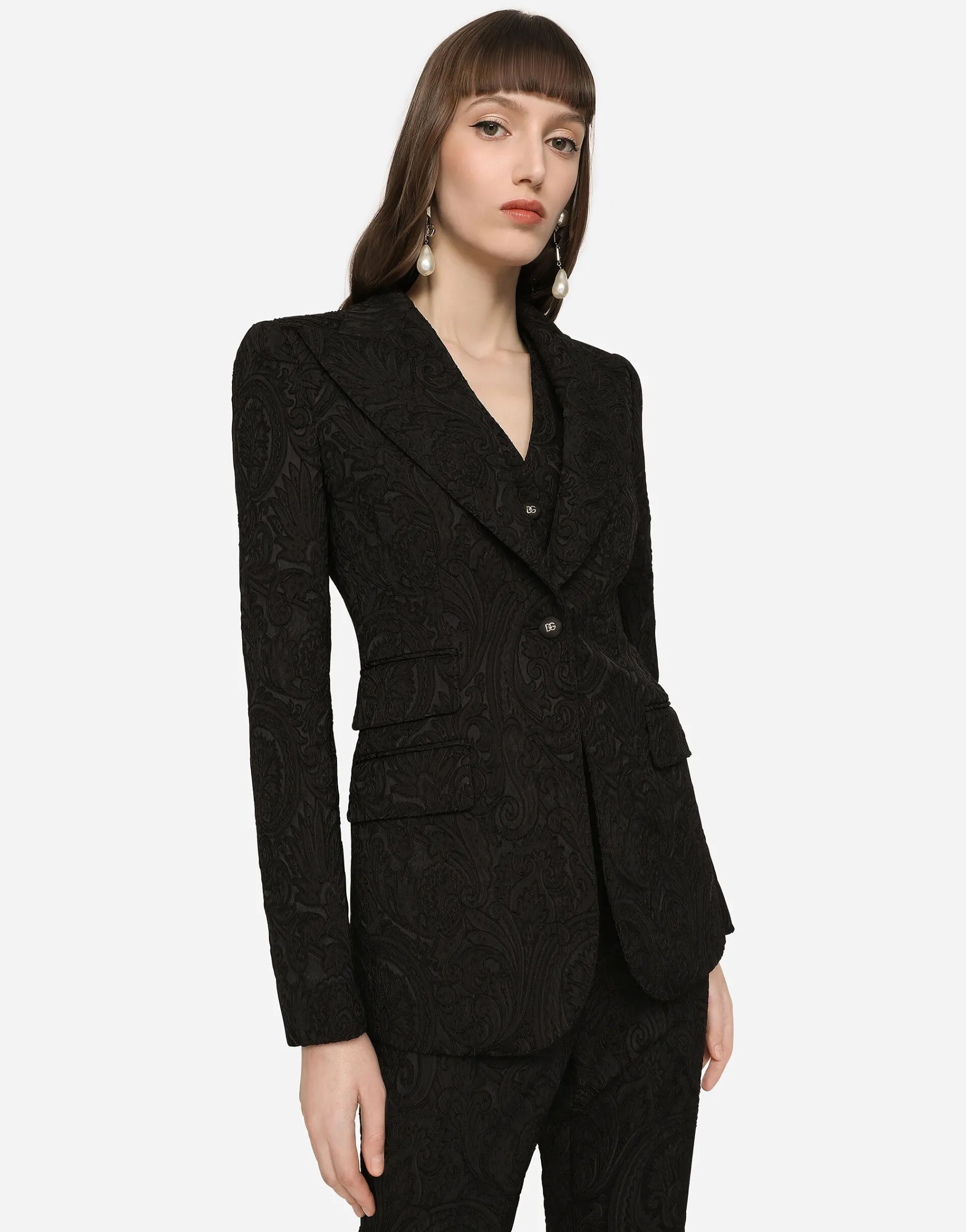 Ornamental jacquard Turlington blazer