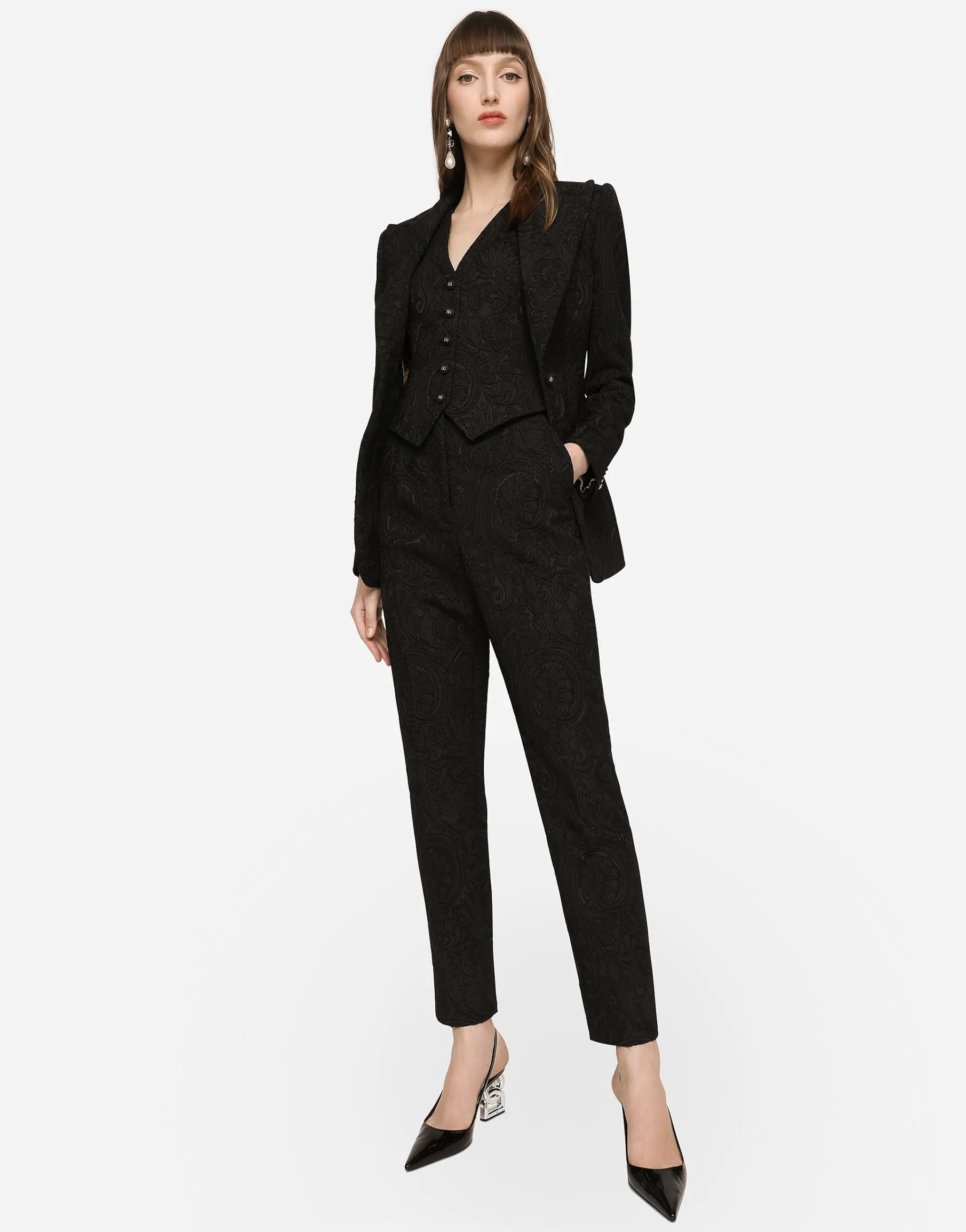 Ornamental jacquard Turlington blazer