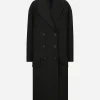 Oversize coat in double wool crepe