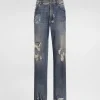 Oversize cotton jeans with tag