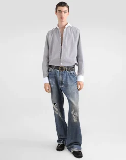 Oversize cotton jeans with tag