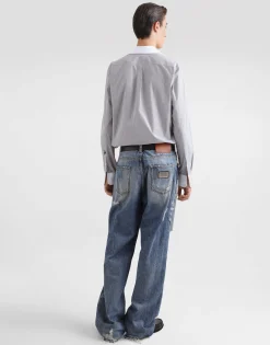 Oversize cotton jeans with tag