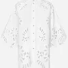 Oversize cotton shirt with cut-out detailing