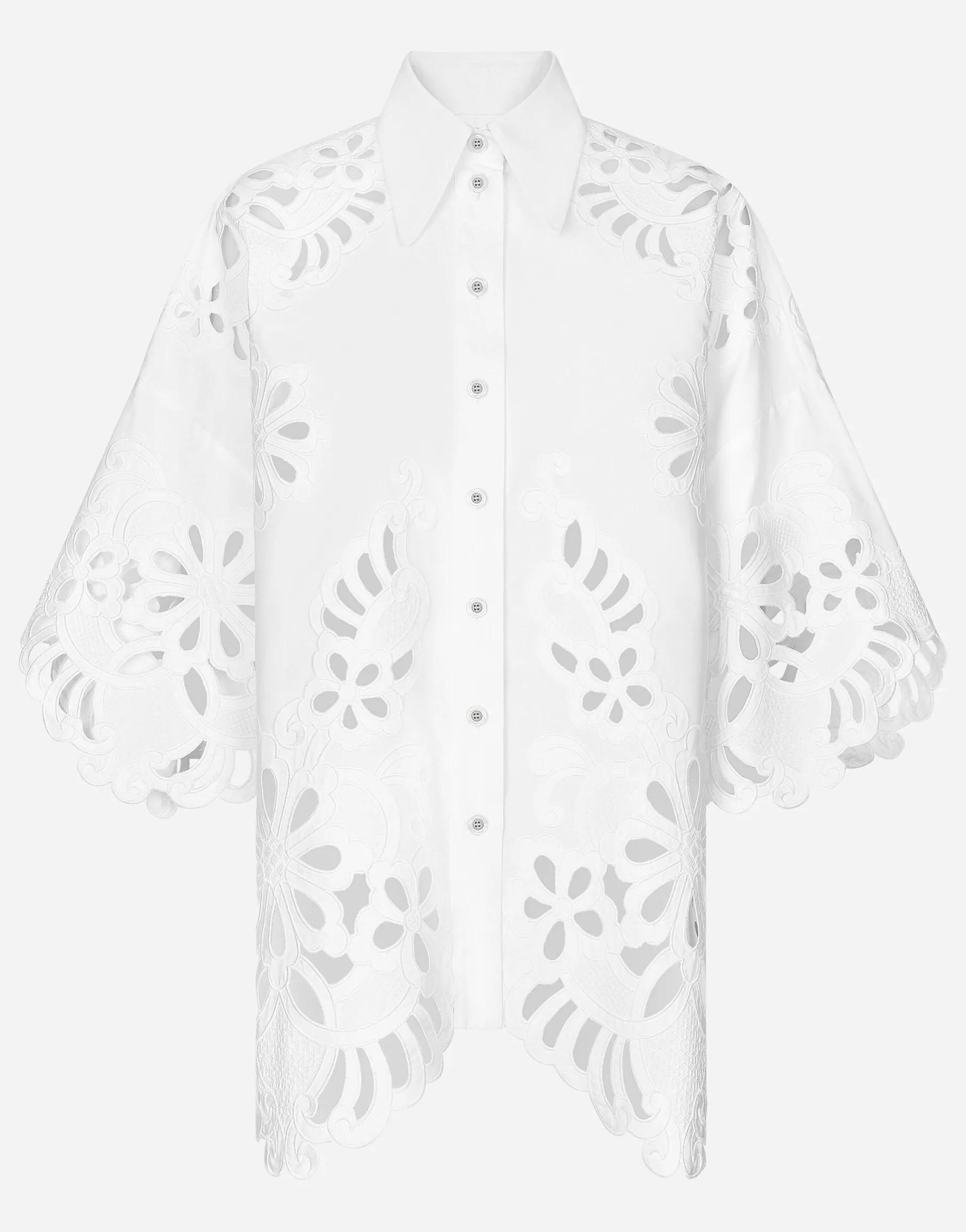 Oversize cotton shirt with cut-out detailing