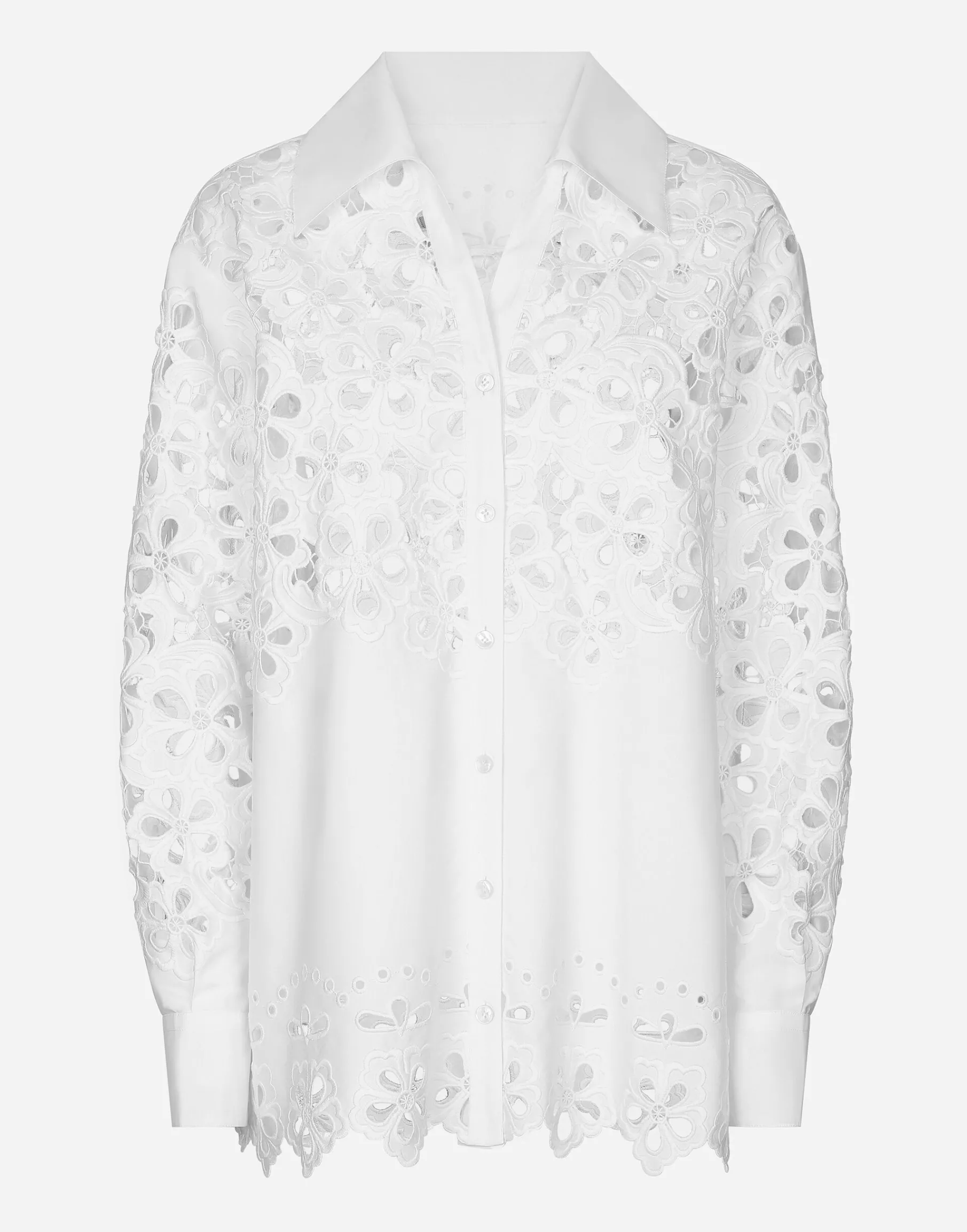 Oversize cotton shirt with cut-out detailing