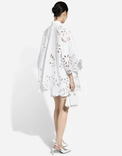 Oversize cotton shirt with cut-out detailing