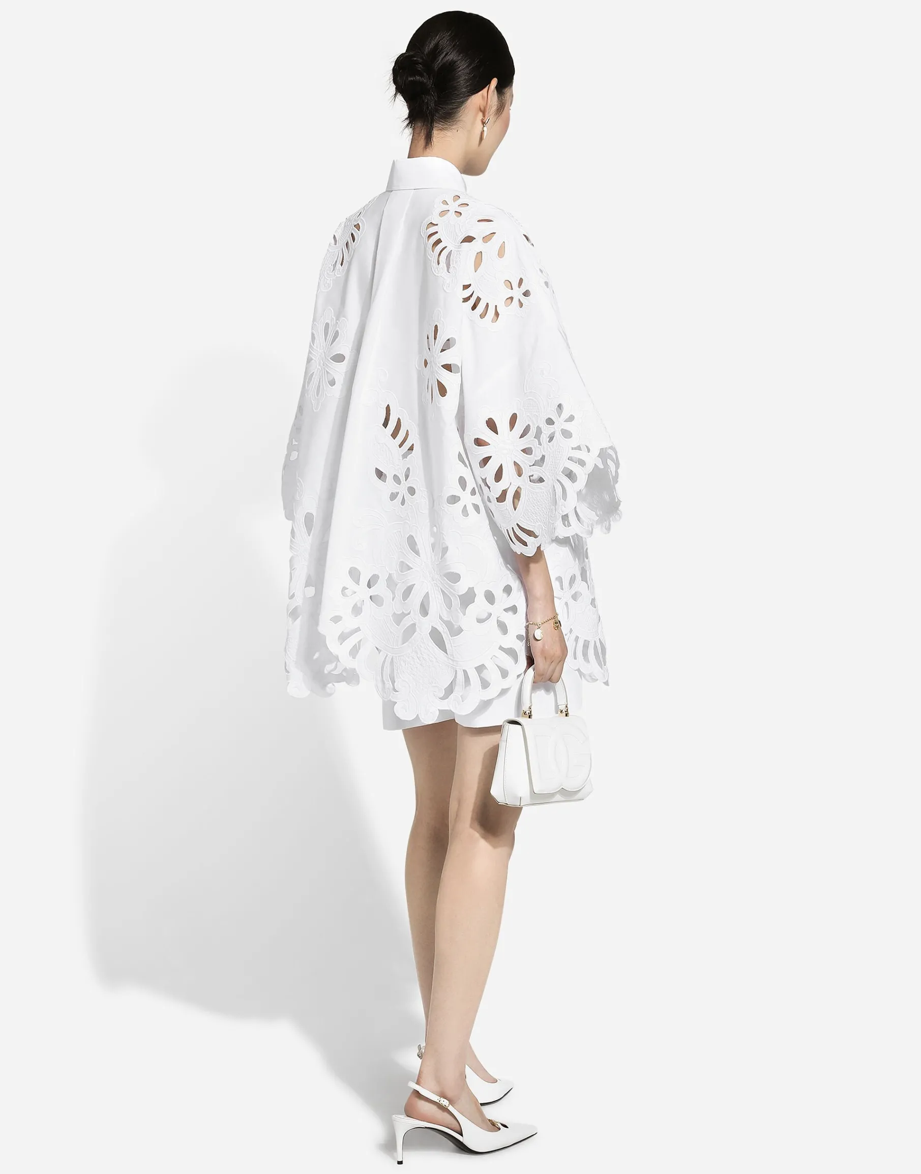 Oversize cotton shirt with cut-out detailing