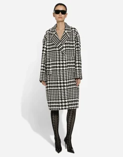 Oversize houndstooth coat