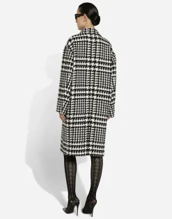 Oversize houndstooth coat