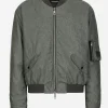 Oversize linen bomber jacket