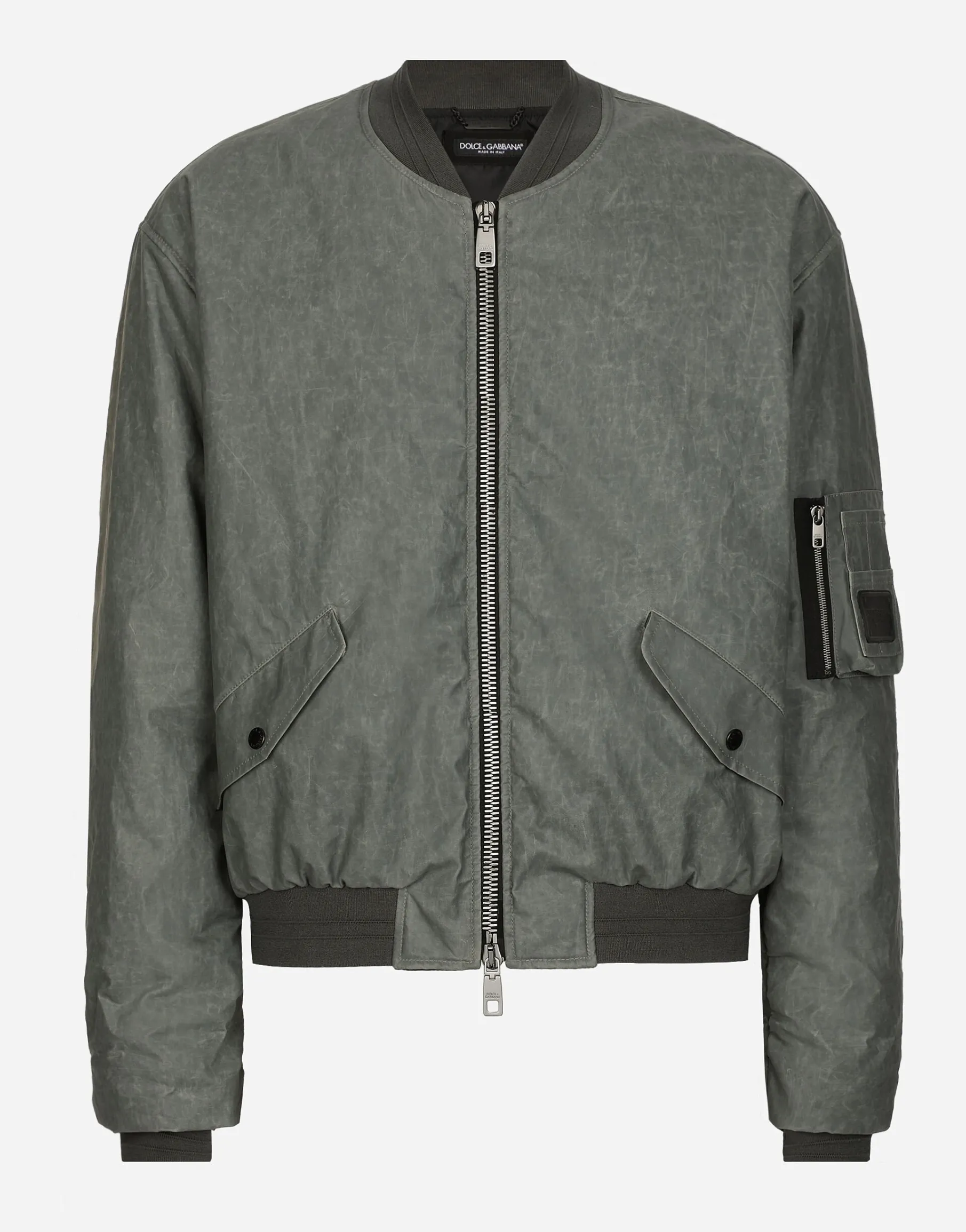 Oversize linen bomber jacket