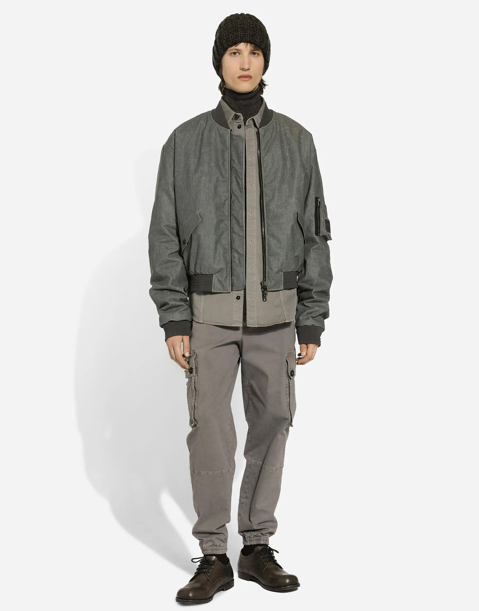 Oversize linen bomber jacket