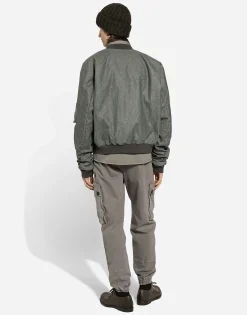 Oversize linen bomber jacket