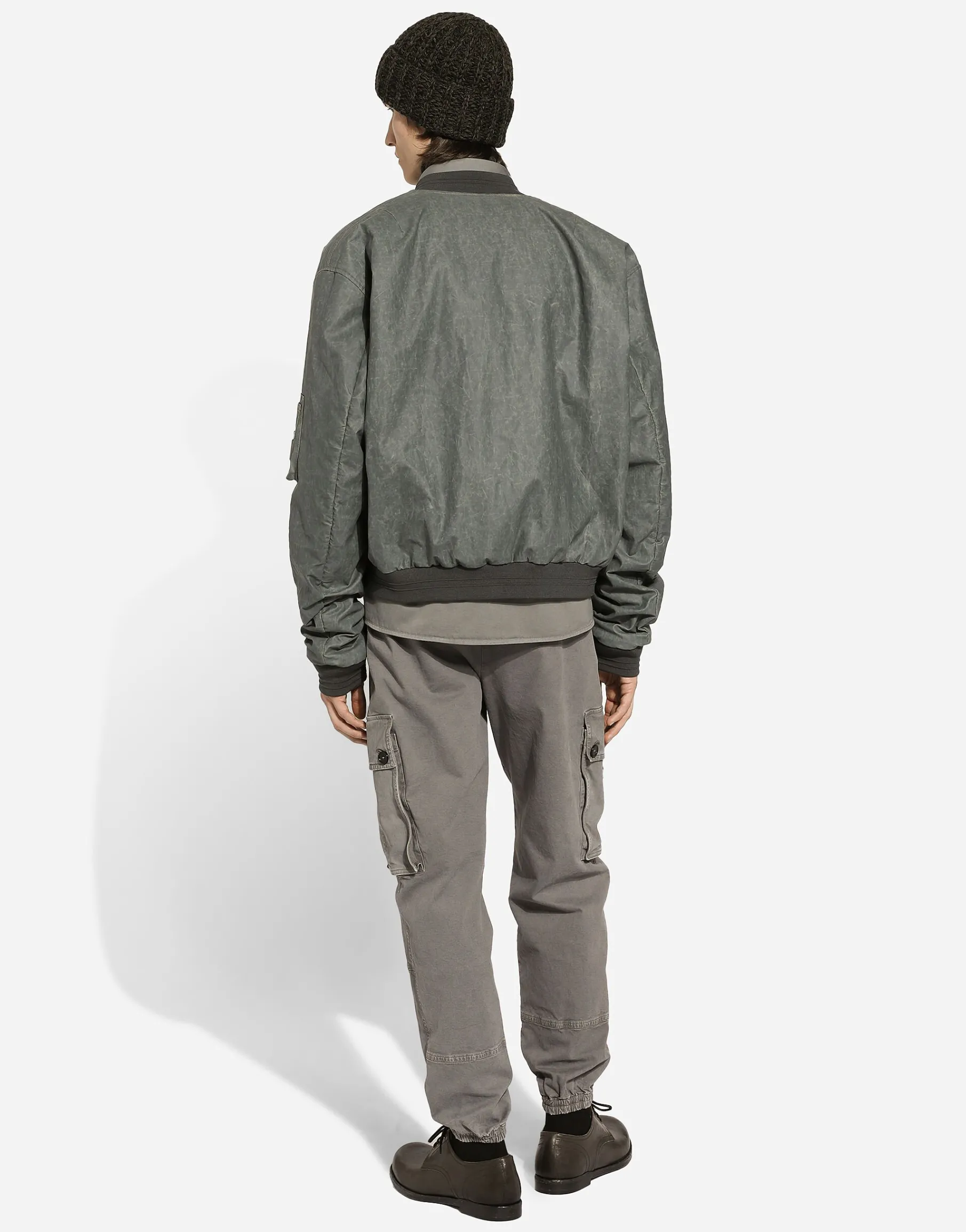 Oversize linen bomber jacket