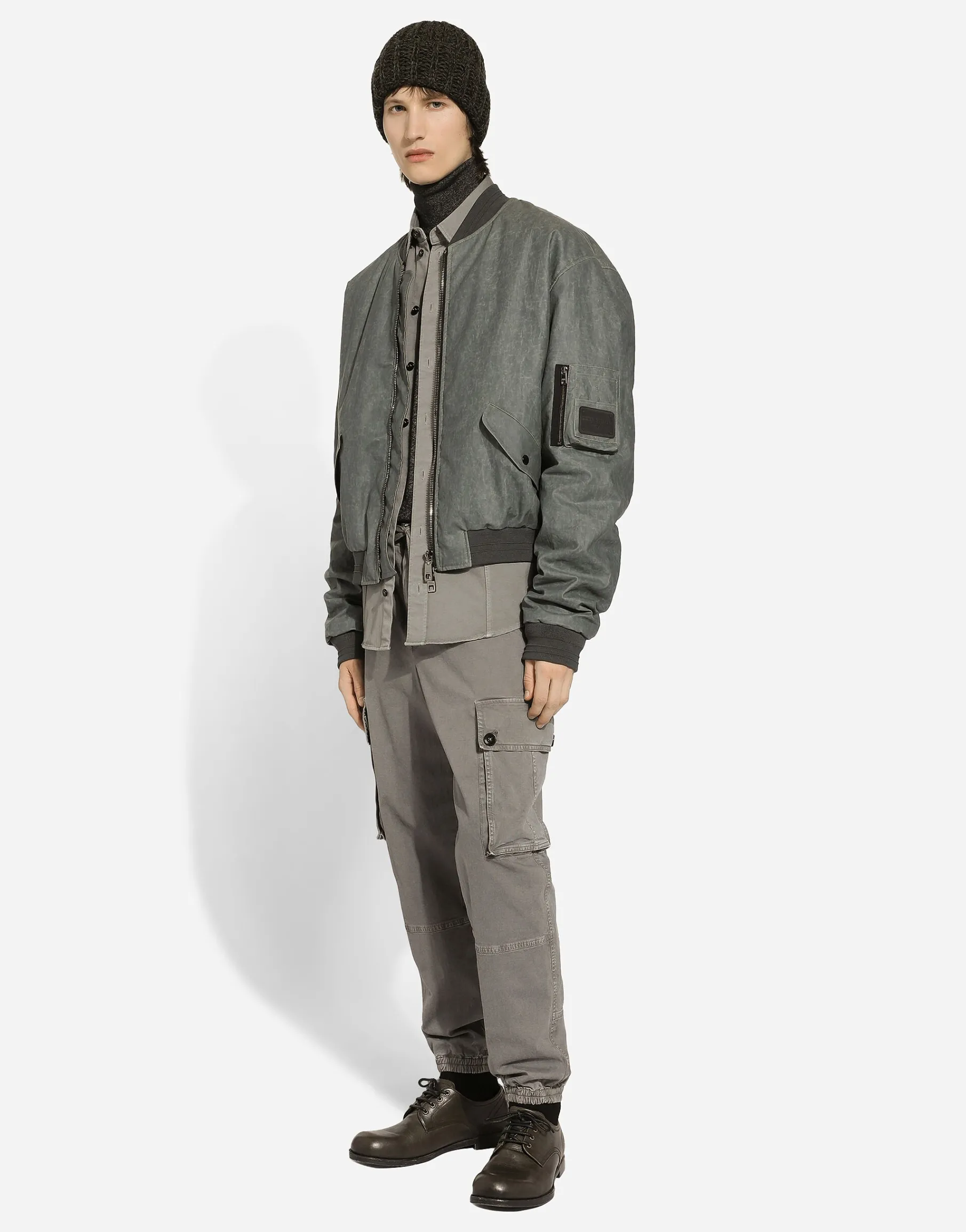 Oversize linen bomber jacket