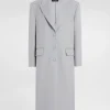 Oversize single-breasted cashmere baize coat