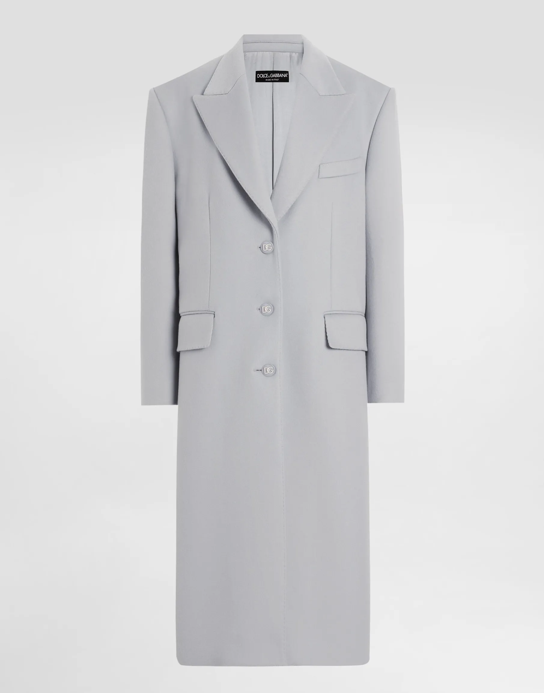 Oversize single-breasted cashmere baize coat