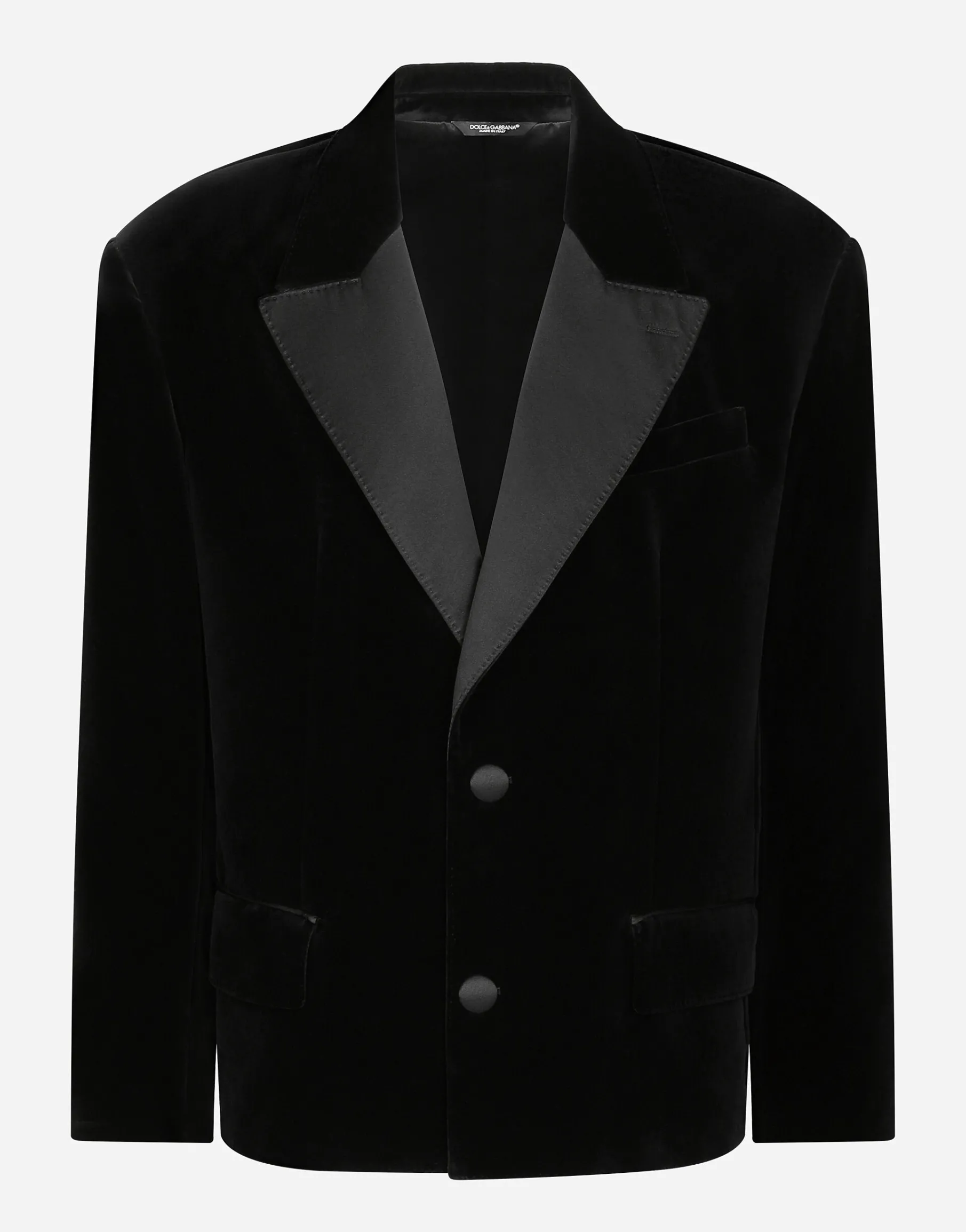 Oversize single-breasted velvet jacket