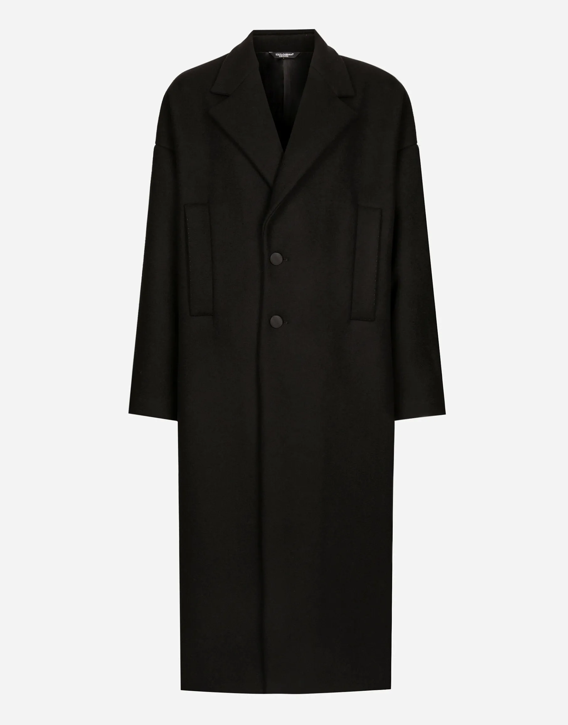 Oversize single-breasted wool coat