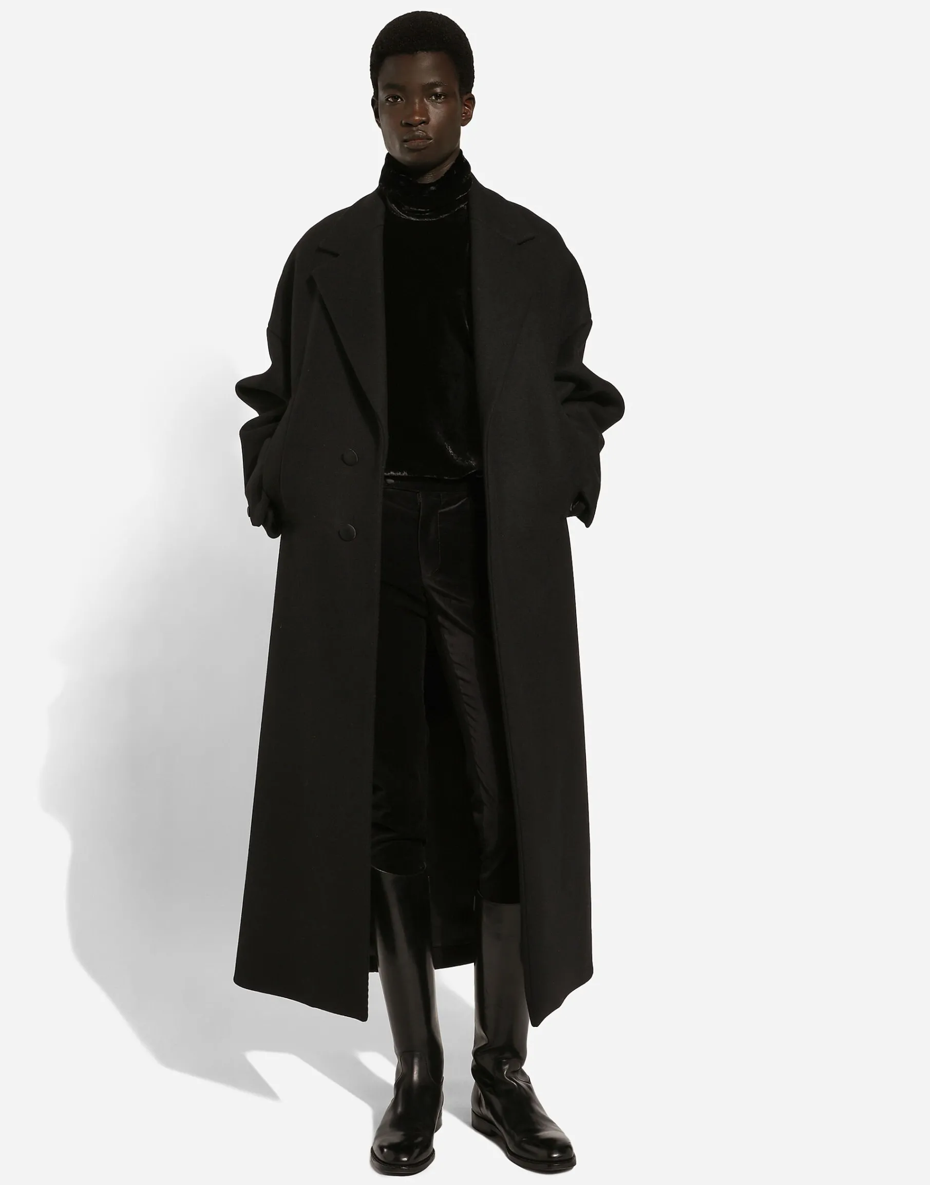 Oversize single-breasted wool coat