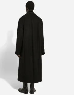 Oversize single-breasted wool coat