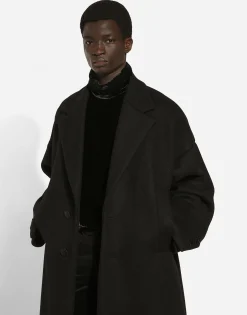 Oversize single-breasted wool coat