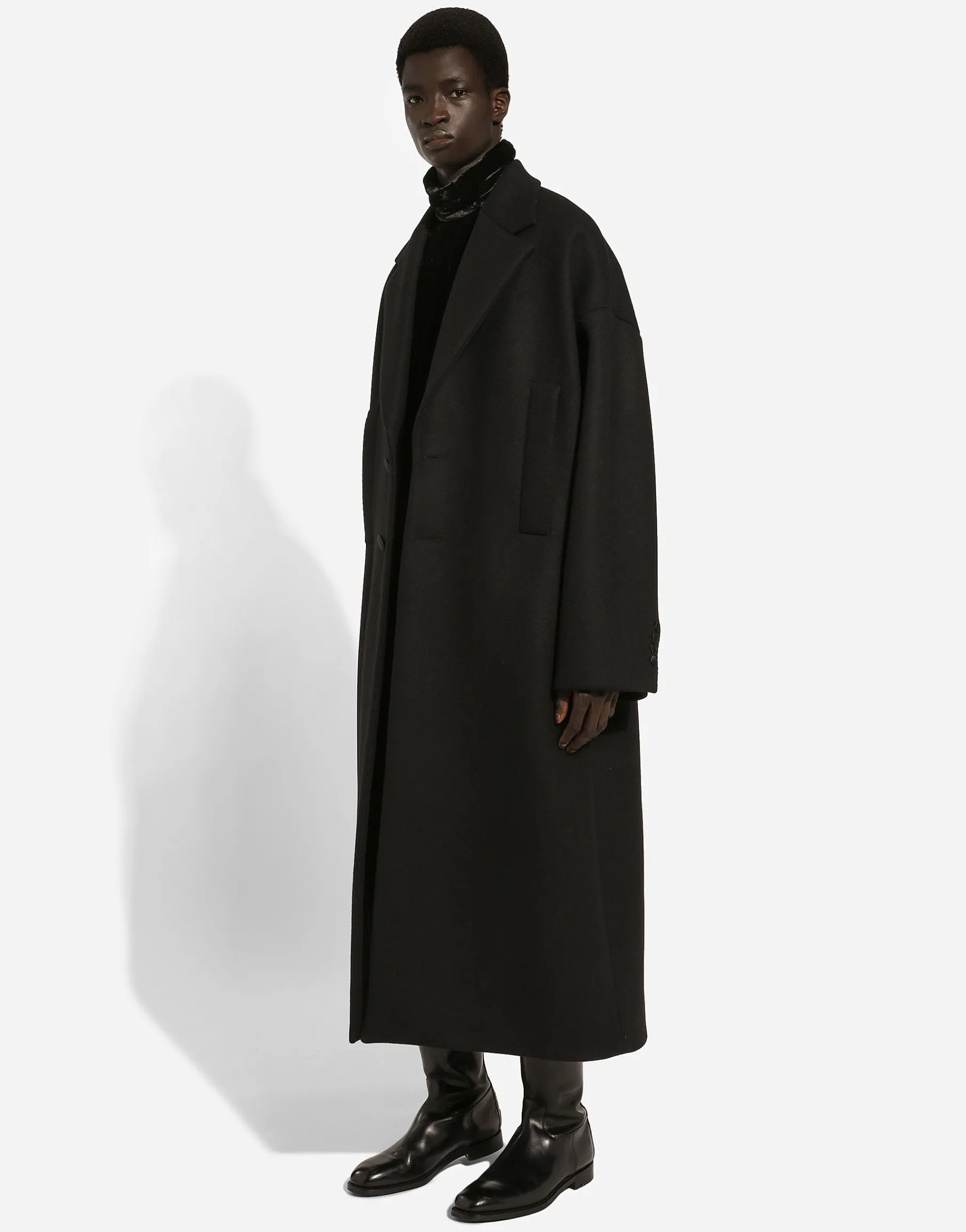 Oversize single-breasted wool coat