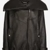 Oversize vegetable-tanned lambskin biker jacket