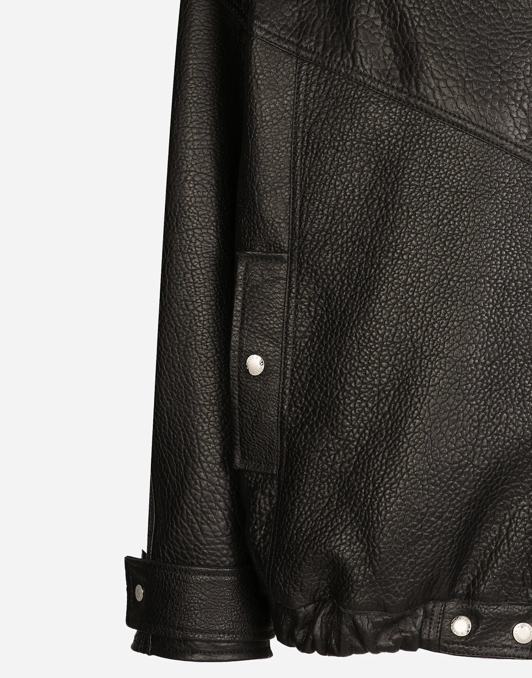 Oversize vegetable-tanned lambskin biker jacket