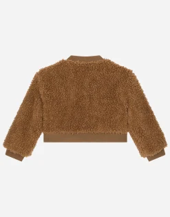 Padded faux shearling bomber jacket