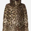 Padded leopard-print nylon jacket