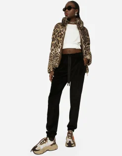 Padded leopard-print nylon jacket