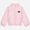 Padded nylon jacket with logo tag