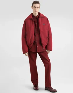 Padded technical fabric jacket with tag