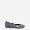 Patchwork denim ballet flats