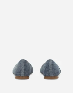 Patchwork denim ballet flats