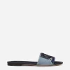 Patchwork denim slides with DG logo