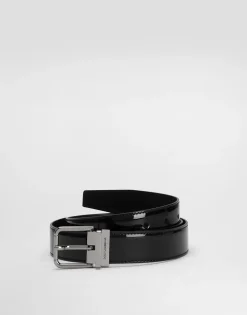 Patent calfskin belt