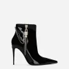Patent leather ankle boots