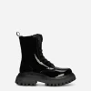 Patent leather ankle boots