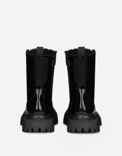 Patent leather ankle boots