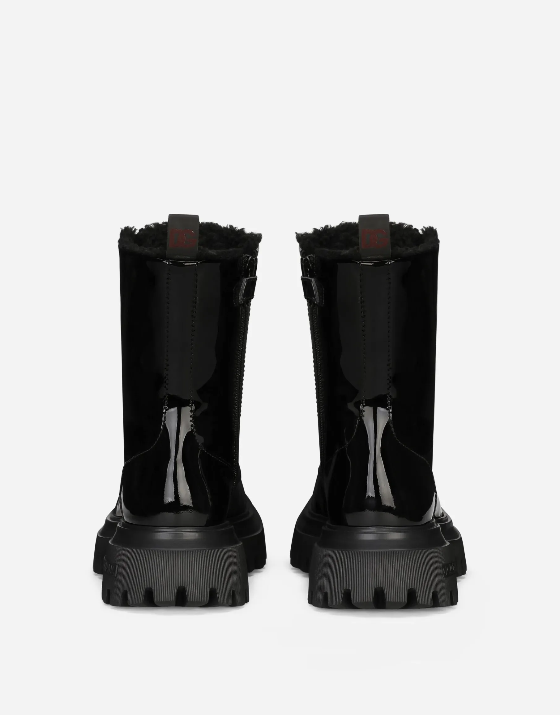 Patent leather ankle boots