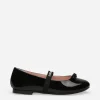 Patent leather ballet flats with bow