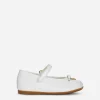 Patent leather ballet flats with metal DG logo