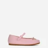 Patent leather ballet flats with metal DG logo